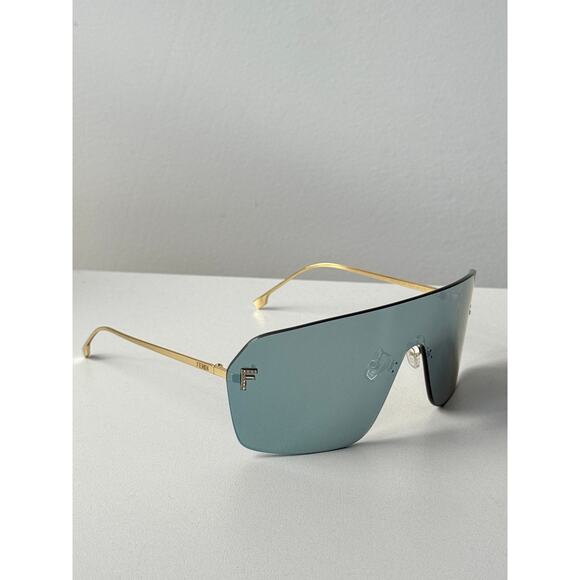 NEW Fendi FE4121US First Rimless Blue Gold Mask Sunglasses main image 7